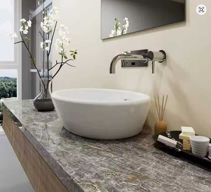 Marble Wallpaper Roll applied in bathroom sink area