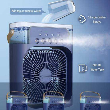 Portable Mini Air Cooler Fan front view close-up