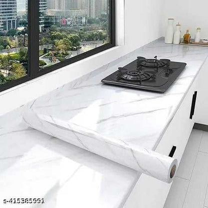 Marble Wallpaper Roll on kitchen counter with sink