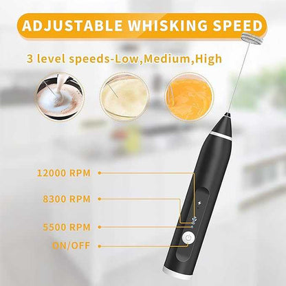 Rechargeable Coffee Beater and Milk Frother close-up whisk head