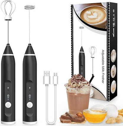Rechargeable Coffee Beater and Milk Frother held in hand
