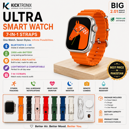 Ultra Smart Watch 7-in-1 - 7 interchangeable strap colors