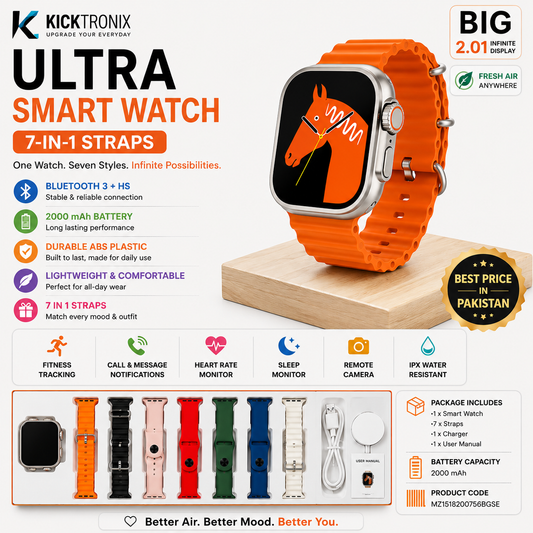Ultra Smart Watch 7-in-1 - 7 interchangeable strap colors