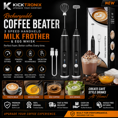 Rechargeable Coffee Beater and Milk Frother