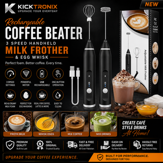 Rechargeable Coffee Beater and Milk Frother